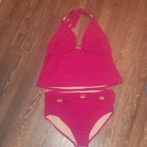 Hot pink tankini